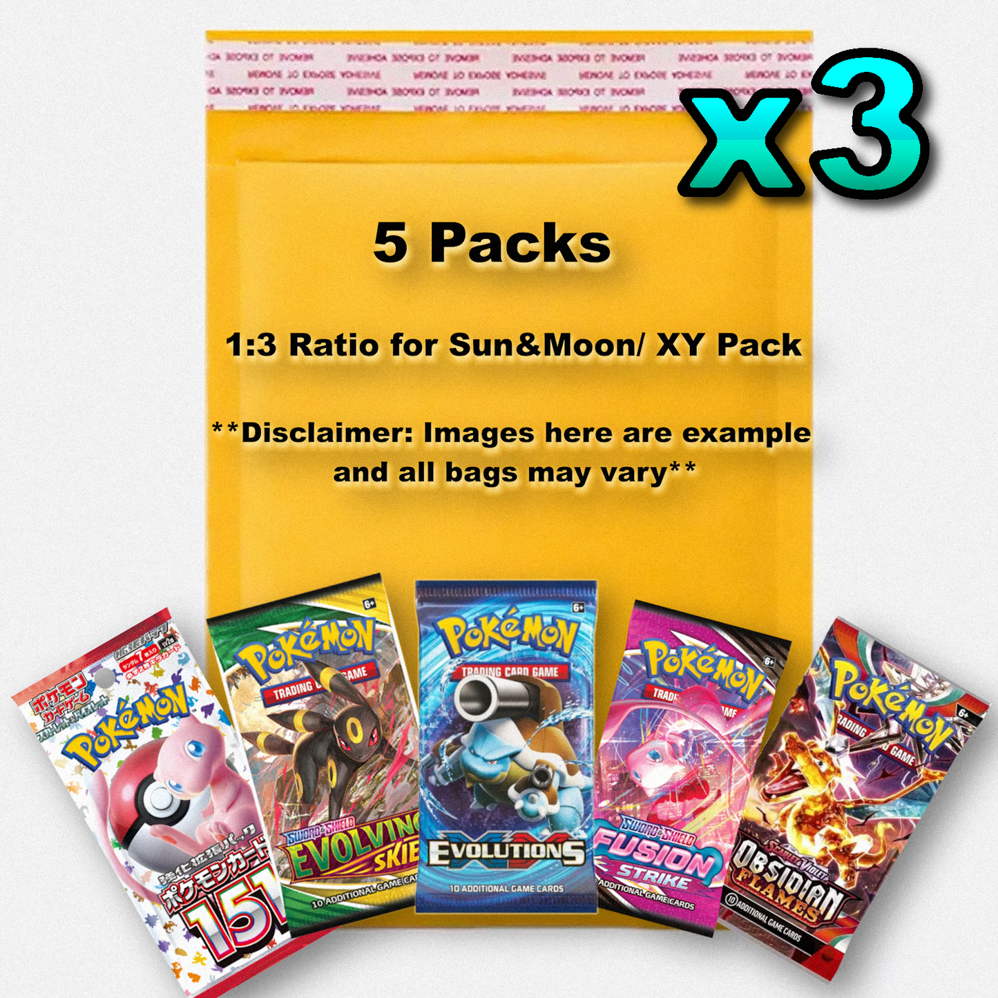 5 Pokemon Pack Bag